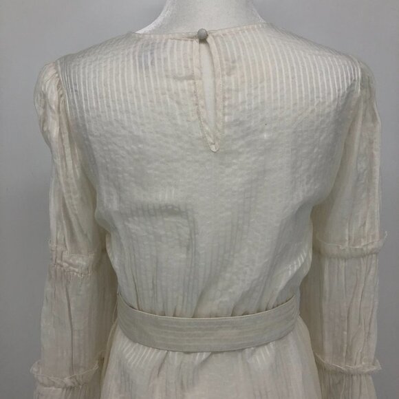 CAMI NYC Shawn White Belted Cotton and Silk Jacquard tiered sleeve mini dress SP - Picture 10 of 16